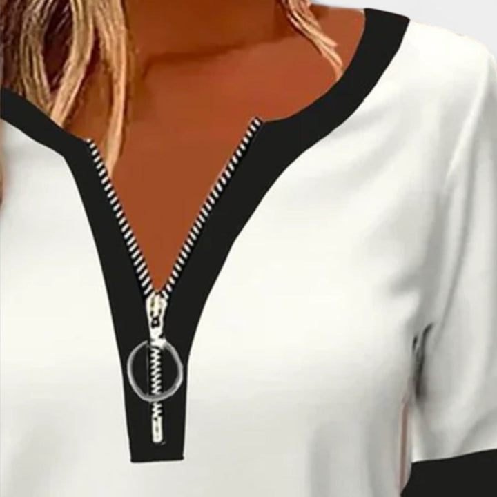 Blusa con mangas largas y cremallera