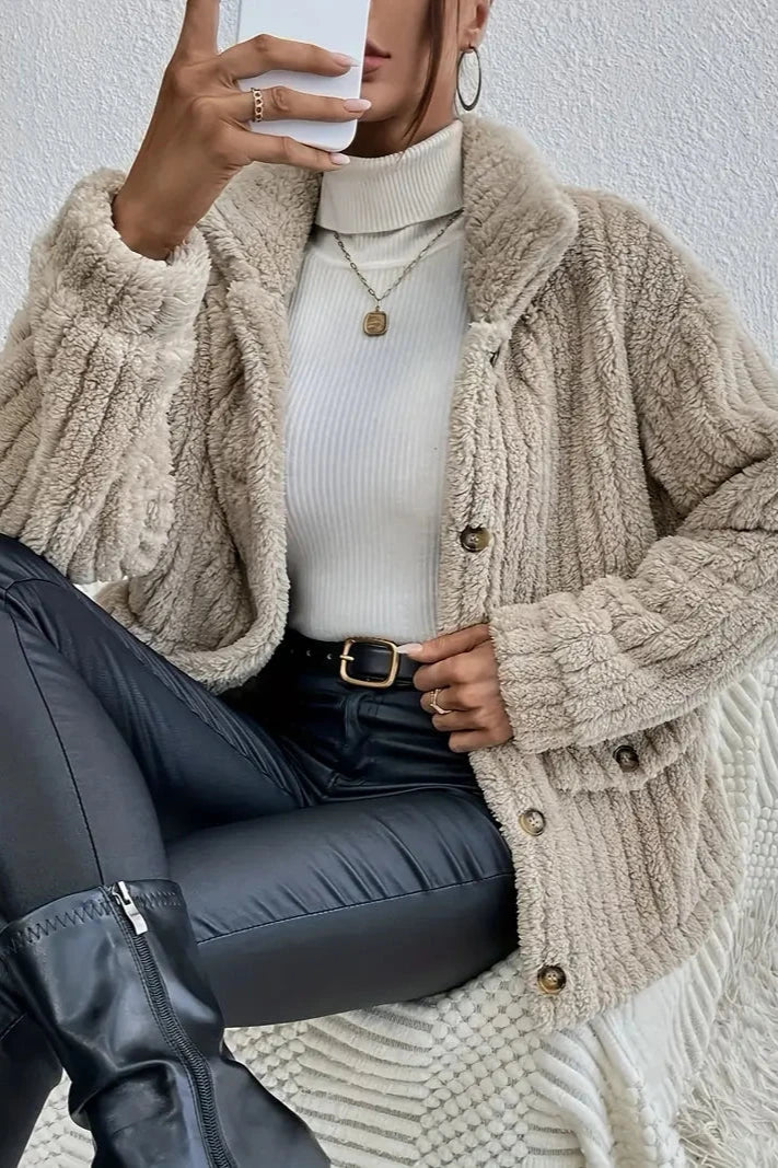 NOVA™ | Reversible Velvet Button-Up Cardigan