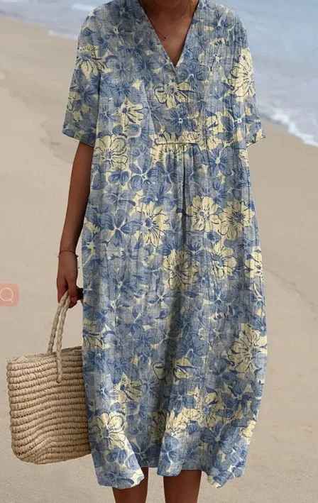 Margaret - Vestido Lliviano con Estampado Floral Brillante