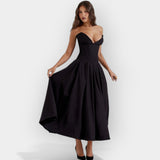 Vestido Largo Estampado Elegante de Cintura Alta