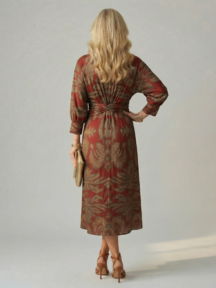 Soledad | Vestido Midi Envueltos Natural