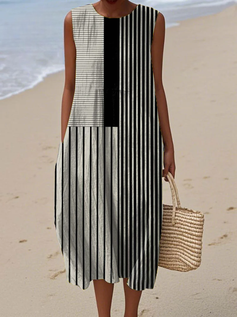 Elise - Vestido de Verano con Diseño Monocromático