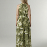 Constanza | Vestido Midi con Cuello Halter Fruncido