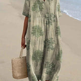 Vestido Casual Flowy con Estampado Floral Vintage para Mujeres