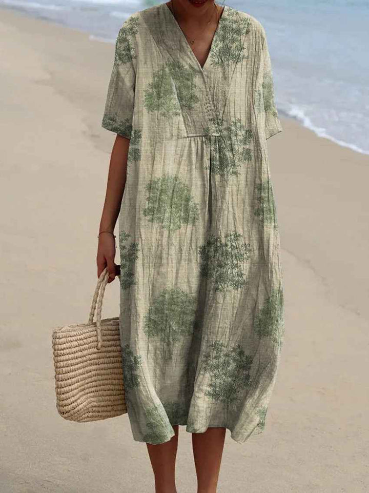 Vestido Casual Flowy con Estampado Floral Vintage para Mujeres