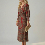 Soledad | Vestido Midi Envueltos Natural