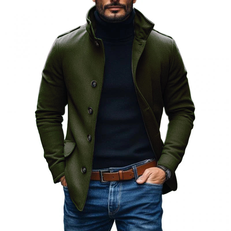 Men's Slim Fit Short Coat with Lapel