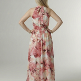 Constanza | Vestido Midi con Cuello Halter Fruncido