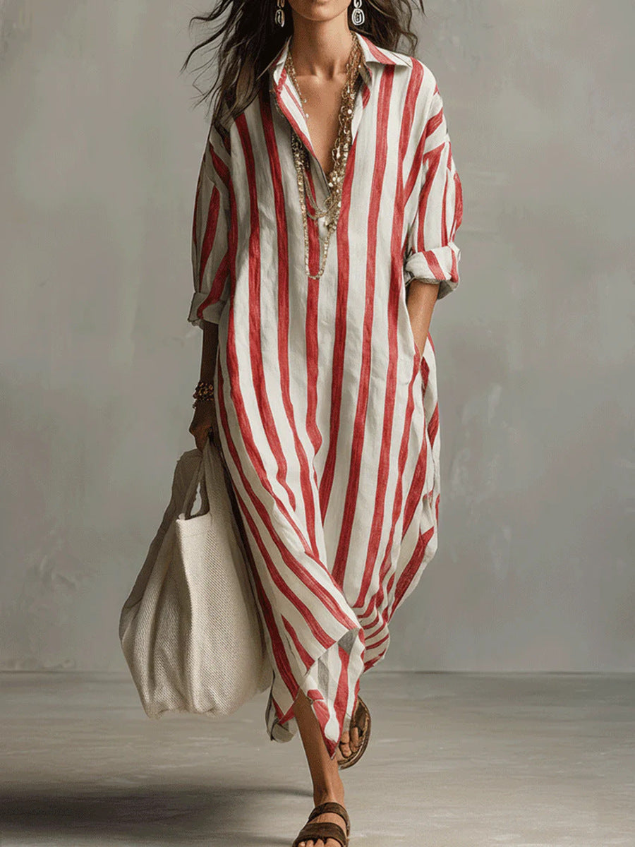 Paula™ Vestido Maxi a Rayas para Mujer