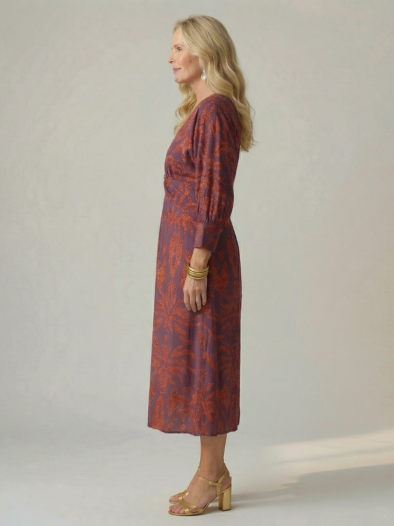 Soledad | Vestido Midi Envueltos Natural