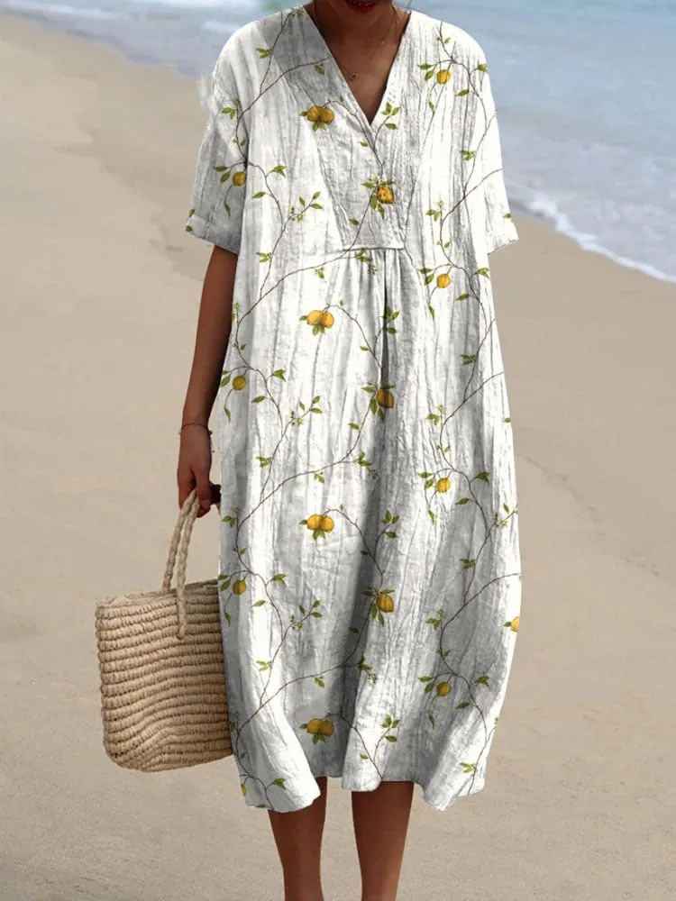 Vestido Casual Flowy con Estampado Floral Vintage para Mujeres