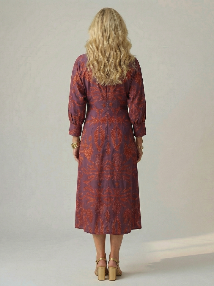 Soledad | Vestido Midi Envueltos Natural