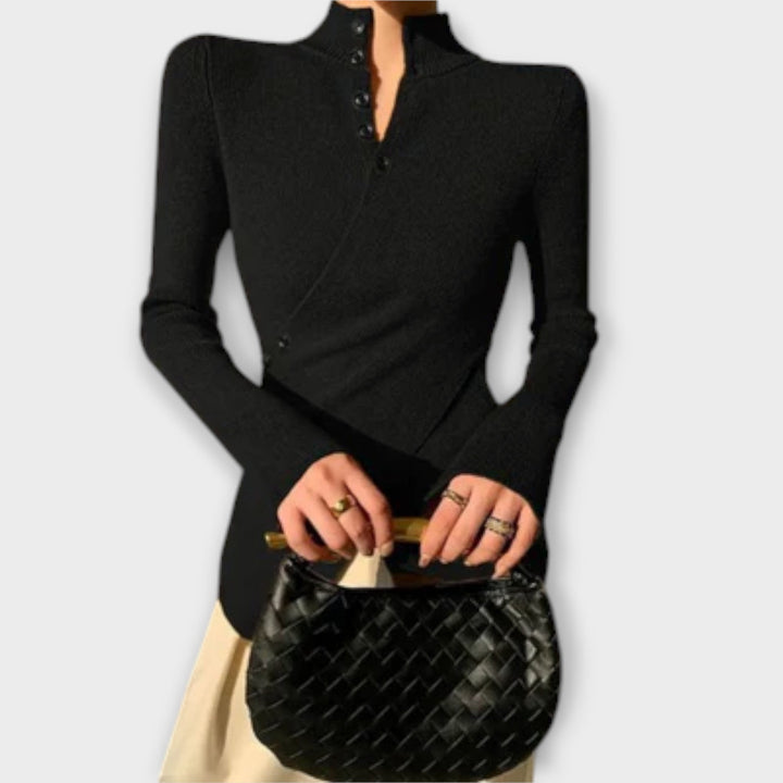 Michiko – blusa de punto con corte elegante