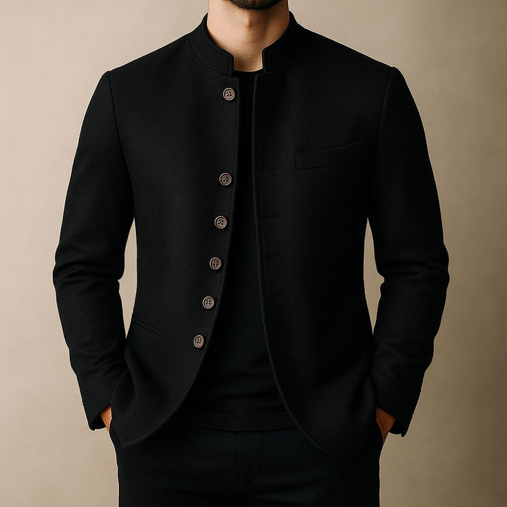 Aleksander Signature-Saco de Traje con Cuello Alto y Elegancia Atemporal