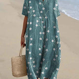 Vestido Casual Flowy con Estampado Floral Vintage para Mujeres