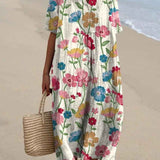 Vestido Casual Flowy con Estampado Floral Vintage para Mujeres