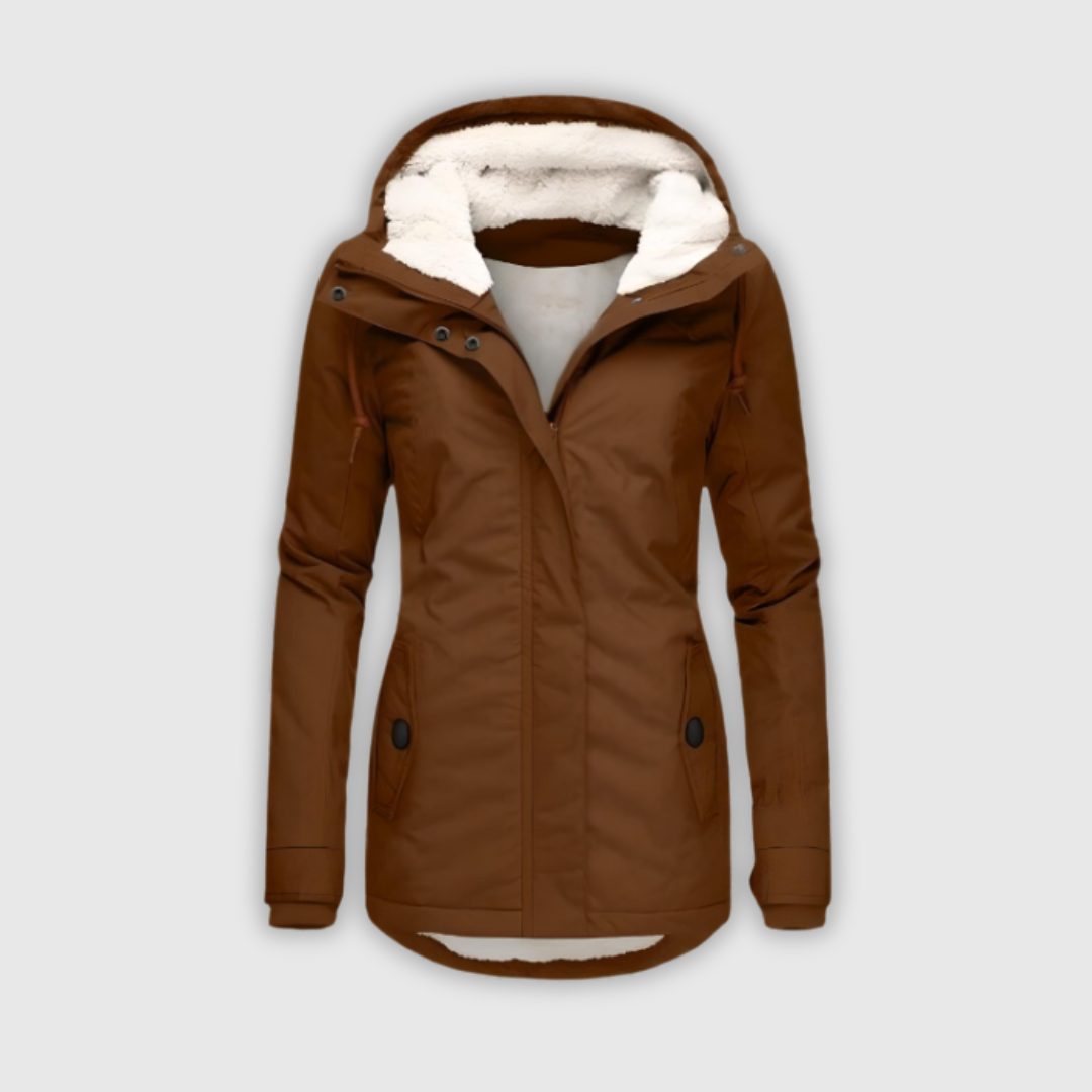 Virve - Waterproof Hooded Long Coat with Lining