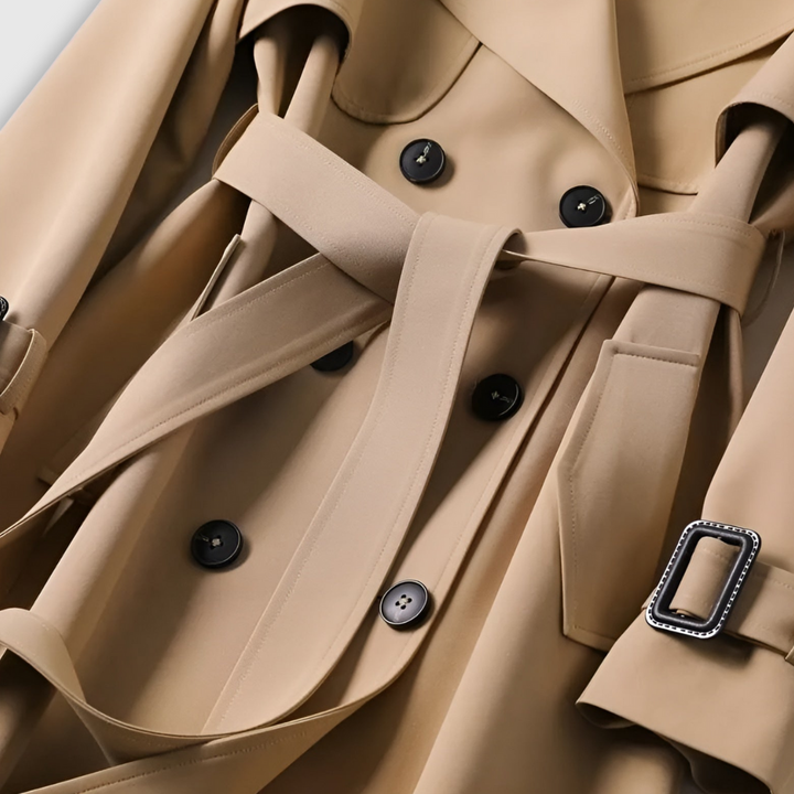 Danira - Abrigo trench elegante y modernizado con silueta atemporal