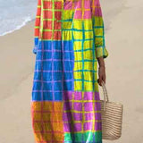 Vestido Retro de Estampado Geométrico para Mujeres