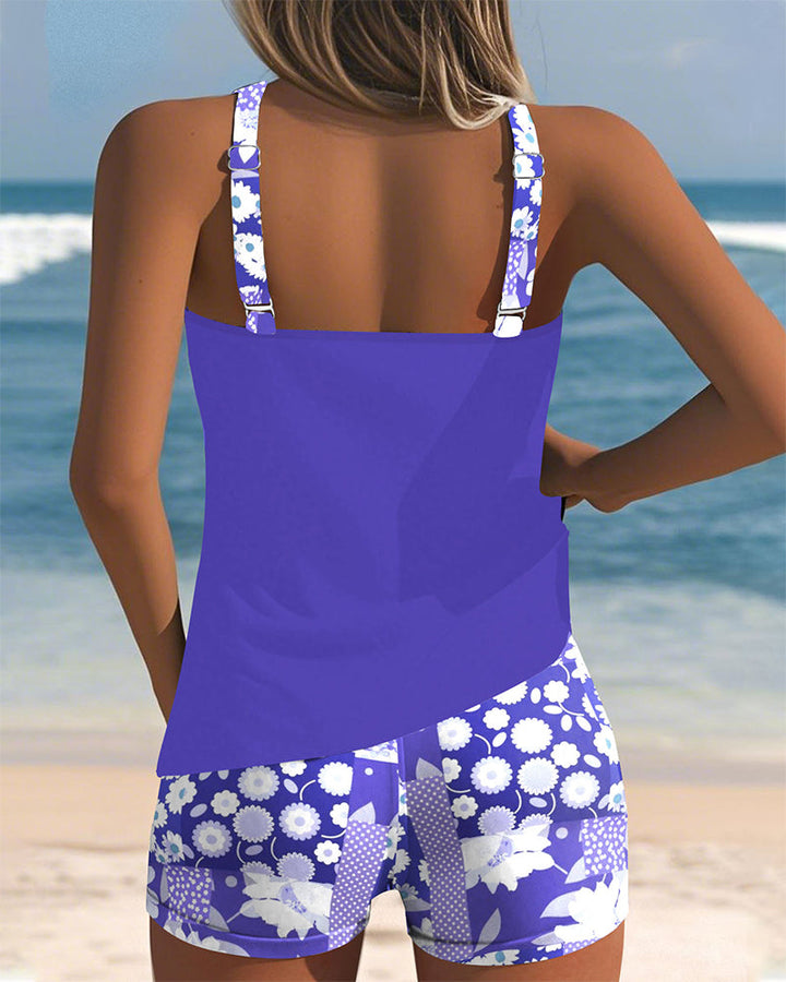 Tankini con short floral para mujer