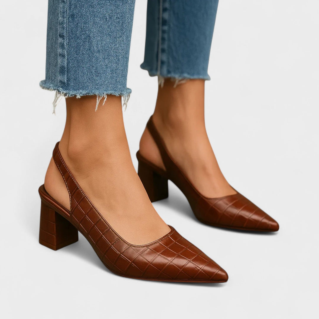 Vera – Zapatos de tacón de cocodrilo