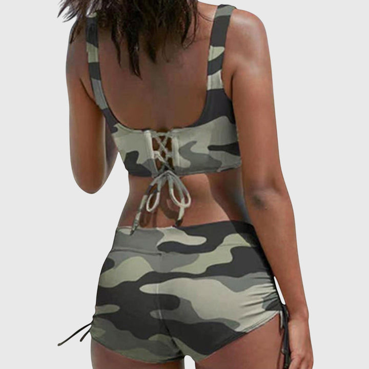 Bikini de estampado militar camuflaje para mujer