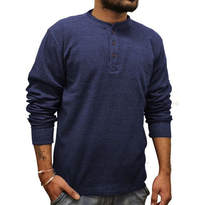 Men's Long Sleeve Solid Color T-Shirt - Style 81688433X