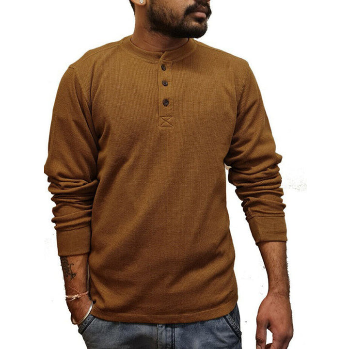 Men's Long Sleeve Solid Color T-Shirt - Style 81688433X