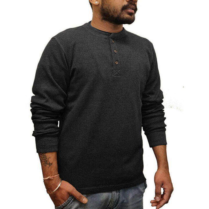 Men's Long Sleeve Solid Color T-Shirt - Style 81688433X