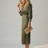 Soledad | Vestido Midi Envueltos Natural