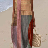 Rosenda - Vestido de Verano con Diseño Geométrico Abstracto