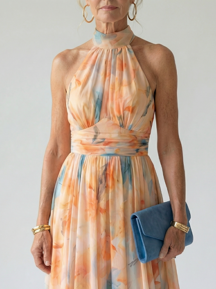Elena | Vestido Midi con Halter Suave