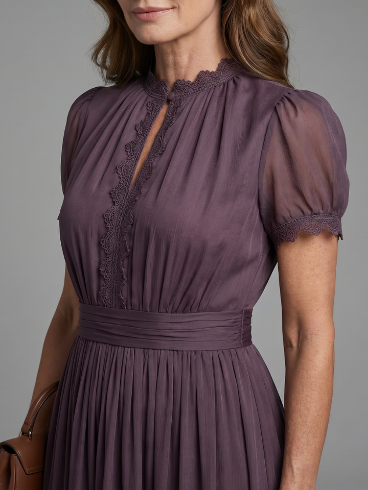 Amalia | Vestido Maxi con Escote en Forma de Llave y Cintura Fruncida