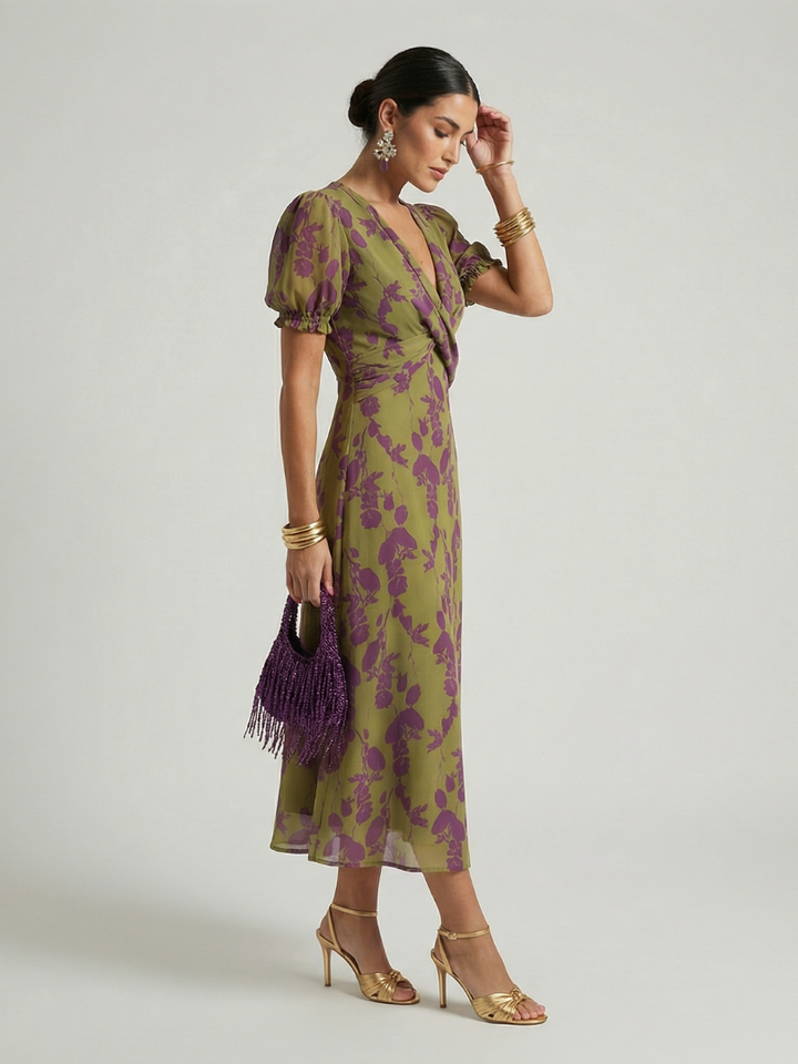 Leticia | Vestido Midi Floral Relajado