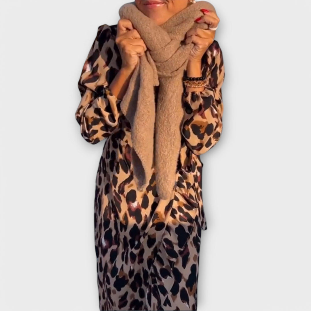 Vestido Emilia™ Estampado Leopardo con Cintura Ajustable