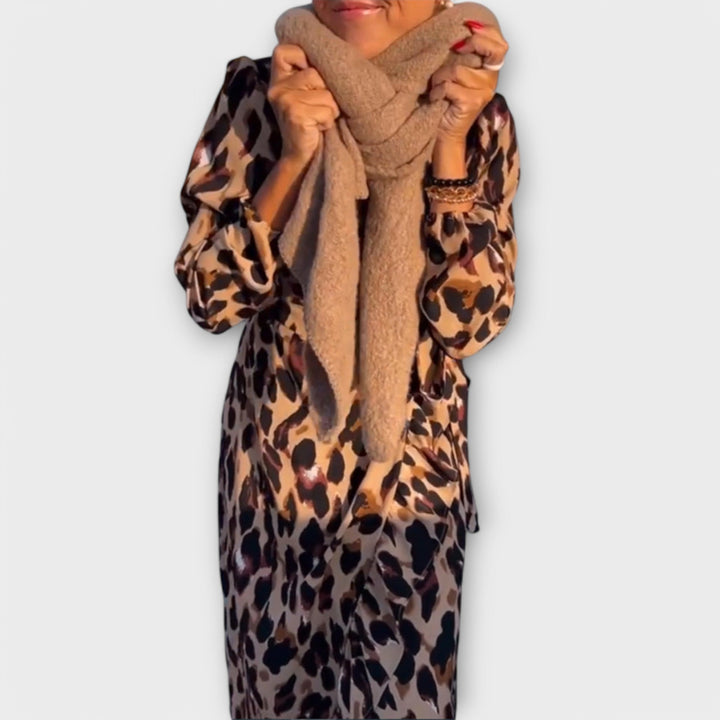 Vestido Emilia™ Estampado Leopardo con Cintura Ajustable