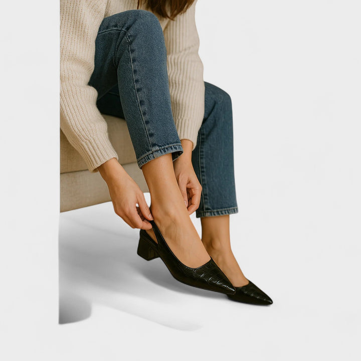 Vera – Zapatos de tacón de cocodrilo