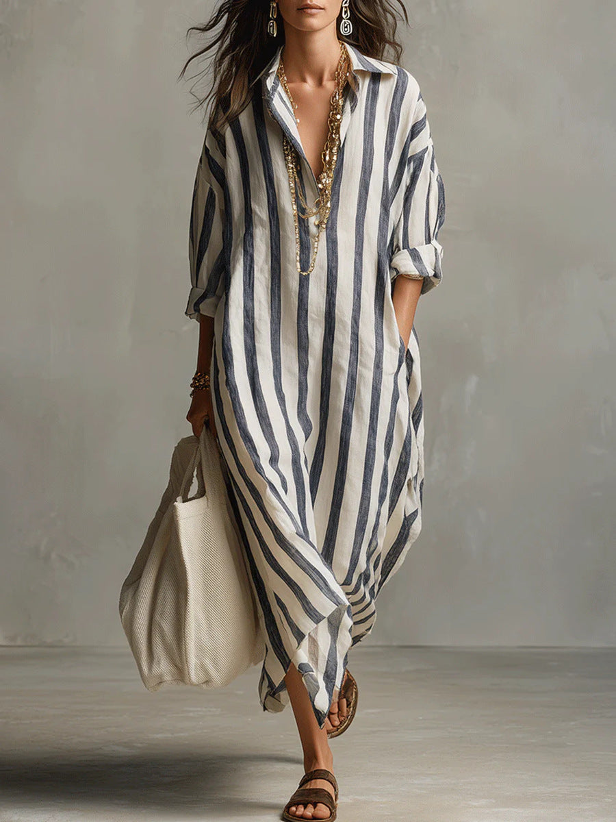 Paula™ Vestido Maxi a Rayas para Mujer