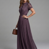 Amalia | Vestido Maxi con Escote en Forma de Llave y Cintura Fruncida