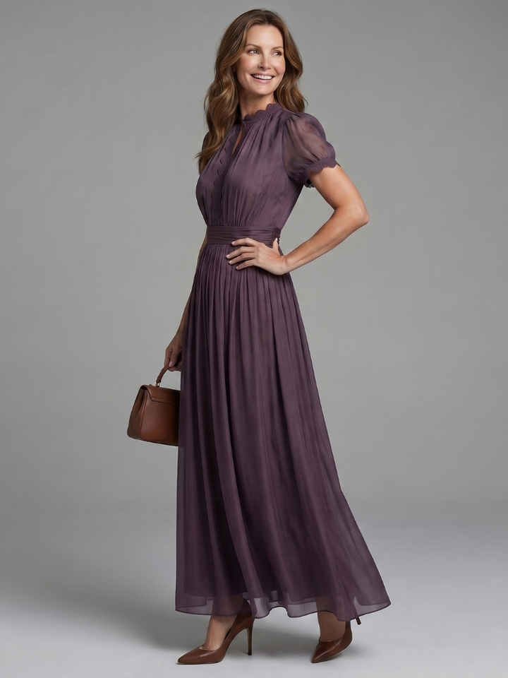 Amalia | Vestido Maxi con Escote en Forma de Llave y Cintura Fruncida