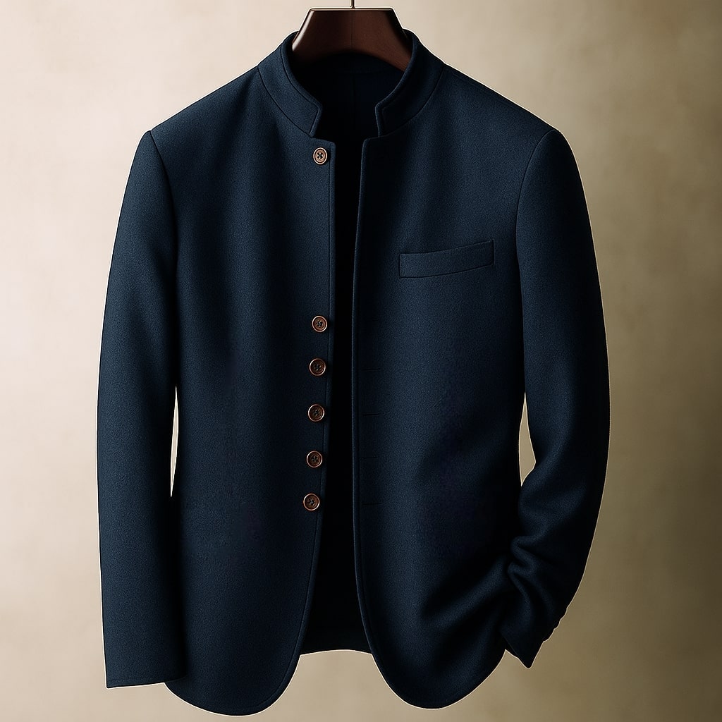 Aleksander Signature-Saco de Traje con Cuello Alto y Elegancia Atemporal