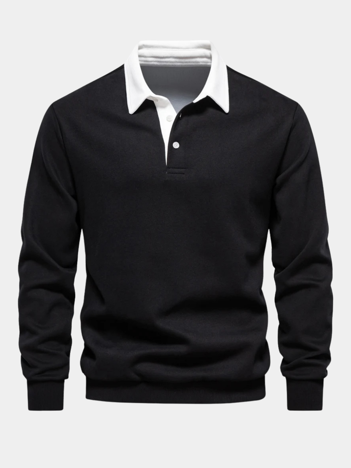 Suéter Polo Peeter Signature con Contraste Clásico