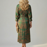 Soledad | Vestido Midi Envueltos Natural