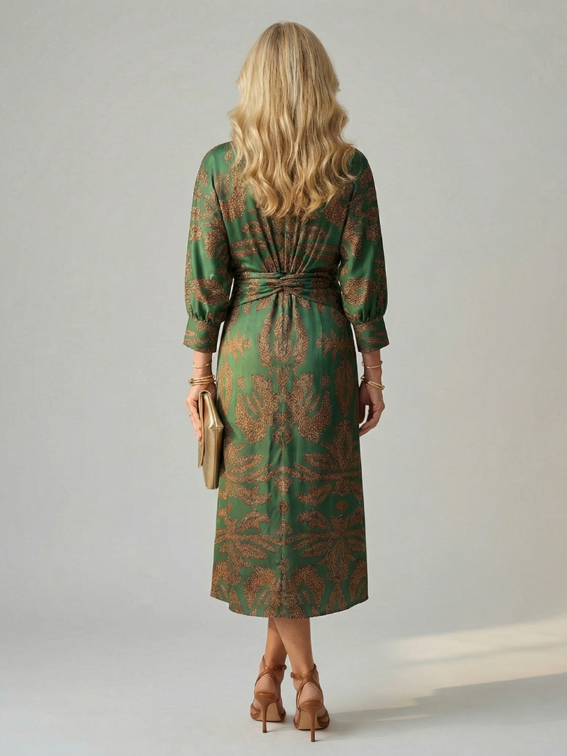 Soledad | Vestido Midi Envueltos Natural