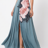 Ángela | Vestido Maxi de Falda Floral con Escote Halter