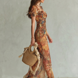 Mariana | Vestido Midi con Mangas Voladas y Abertura