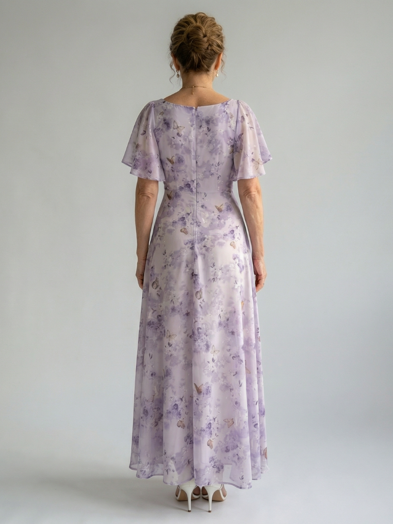 Victoria | Vestido Midi con Mangas Flutter