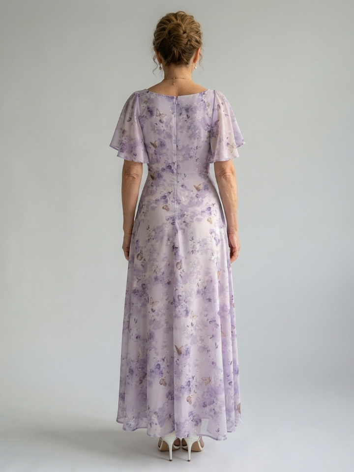 Victoria | Vestido Midi con Mangas Flutter