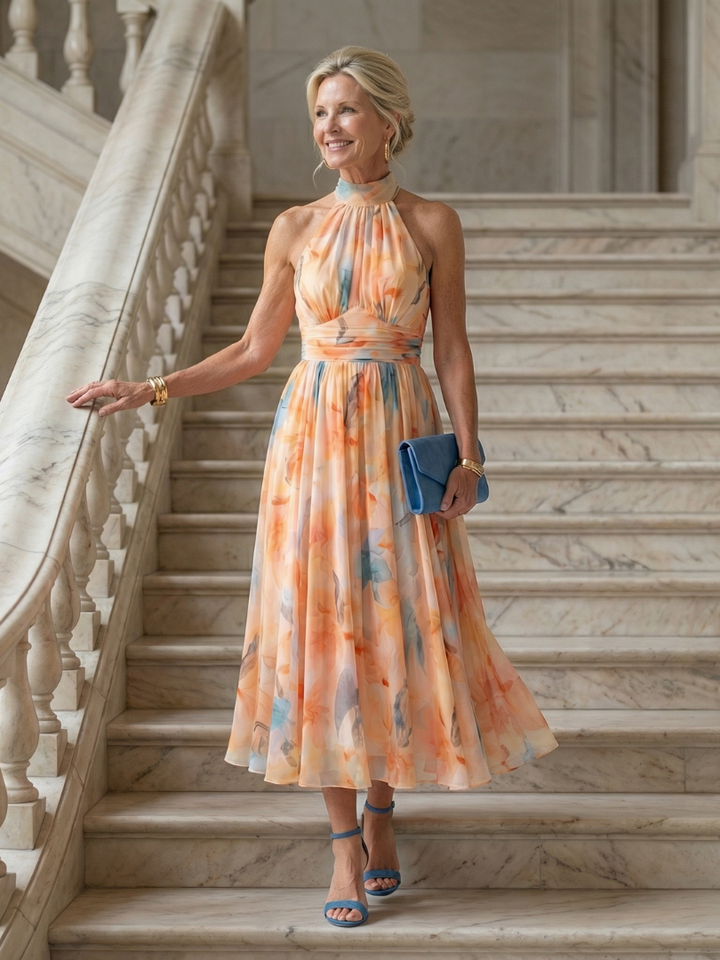 Elena | Vestido Midi con Halter Suave