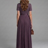 Amalia | Vestido Maxi con Escote en Forma de Llave y Cintura Fruncida